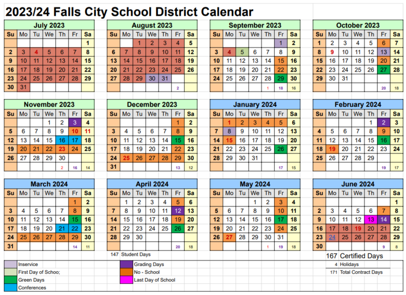23-24 School Calendar  Falls City School District #57
